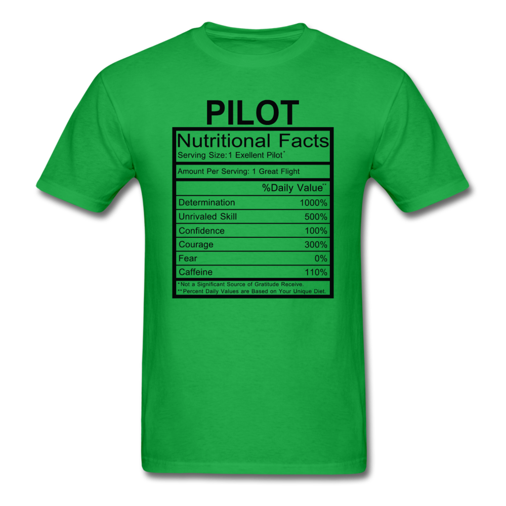 Pilot Nutritional Facts - Unisex Classic T-Shirt - bright green