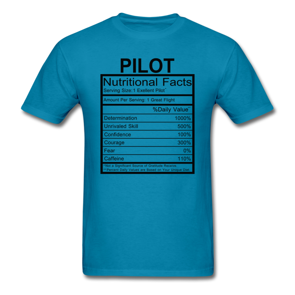 Pilot Nutritional Facts - Unisex Classic T-Shirt - turquoise