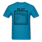 Pilot Nutritional Facts - Unisex Classic T-Shirt - turquoise