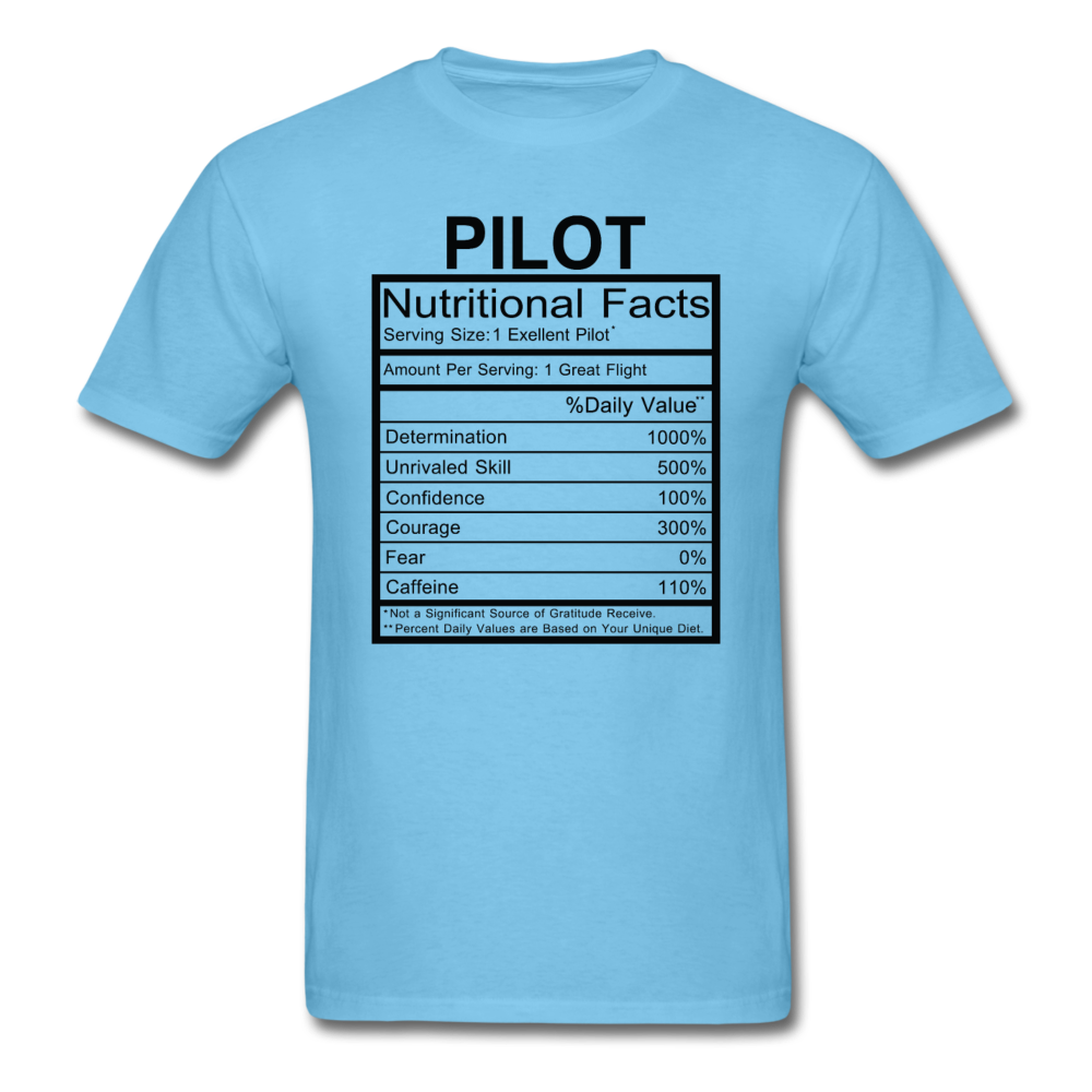 Pilot Nutritional Facts - Unisex Classic T-Shirt - aquatic blue