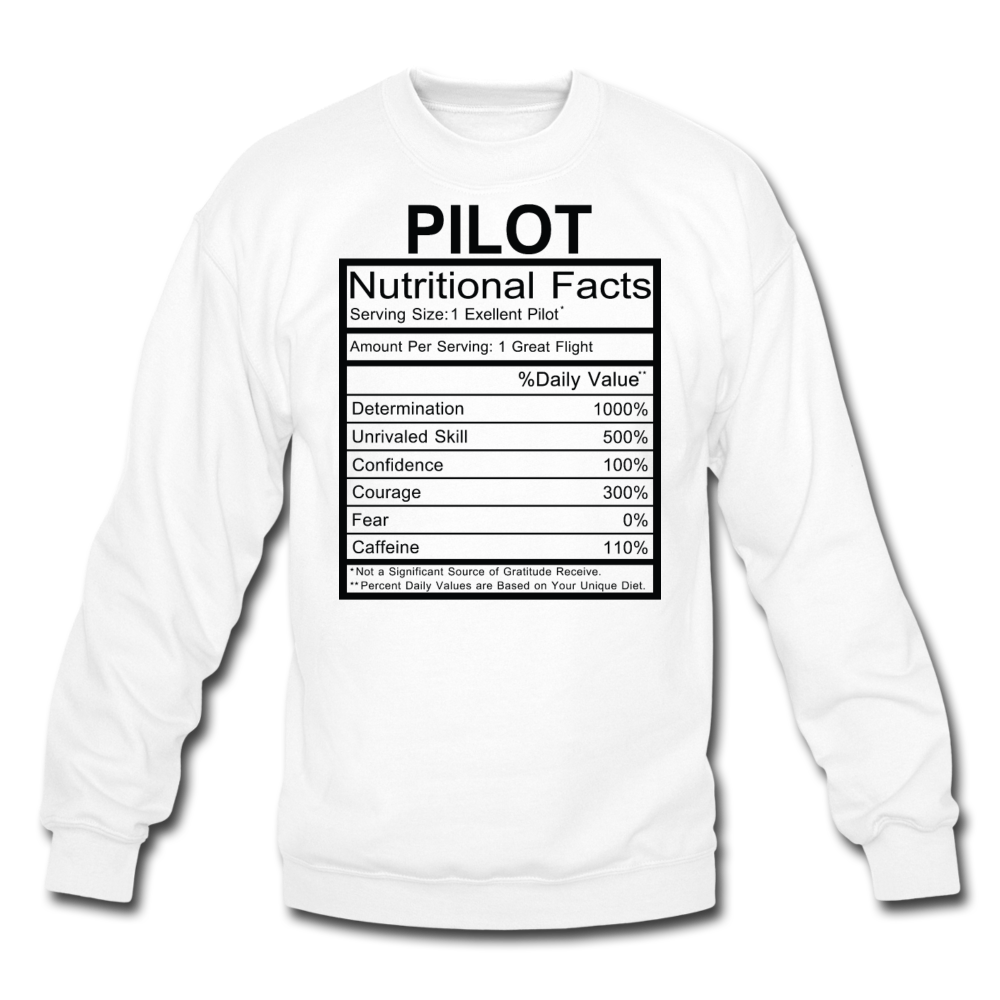 Pilot Nutritional Facts - Crewneck Sweatshirt - white