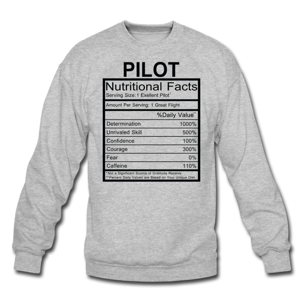 Pilot Nutritional Facts - Crewneck Sweatshirt - heather gray