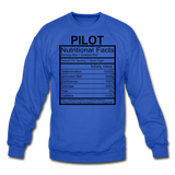 Pilot Nutritional Facts - Crewneck Sweatshirt - royal blue