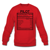 Pilot Nutritional Facts - Crewneck Sweatshirt - red