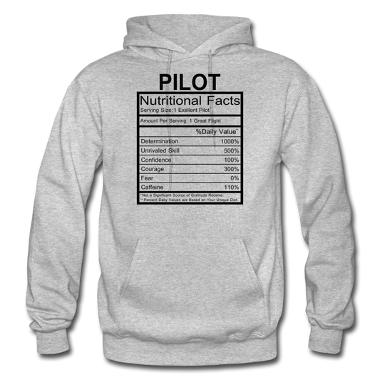 Pilot Nutritional Facts - Gildan Heavy Blend Adult Hoodie - heather gray