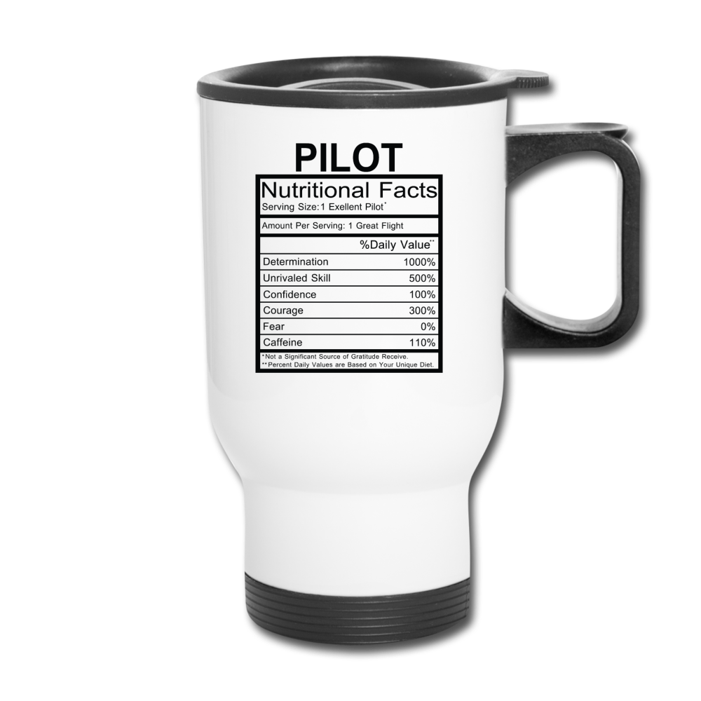 Pilot Nutritional Facts - Travel Mug - white