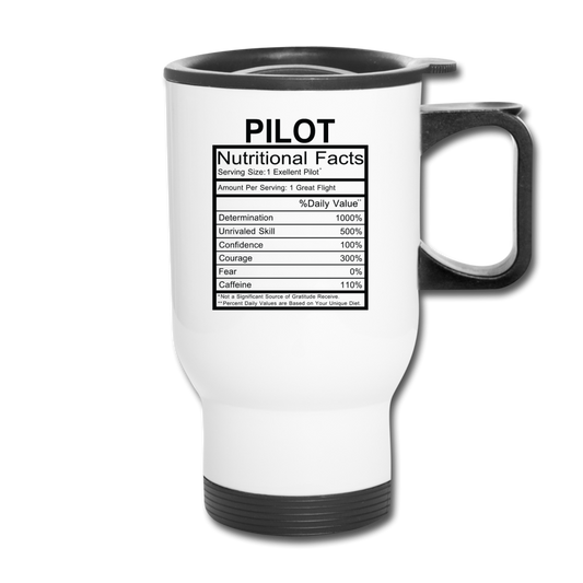 Pilot Nutritional Facts - Travel Mug - white