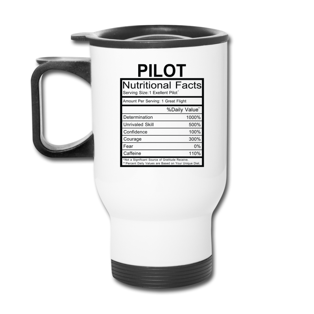 Pilot Nutritional Facts - Travel Mug - white