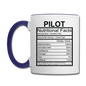 Pilot Nutritional Facts - Contrast Coffee Mug - white/cobalt blue