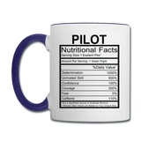 Pilot Nutritional Facts - Contrast Coffee Mug - white/cobalt blue