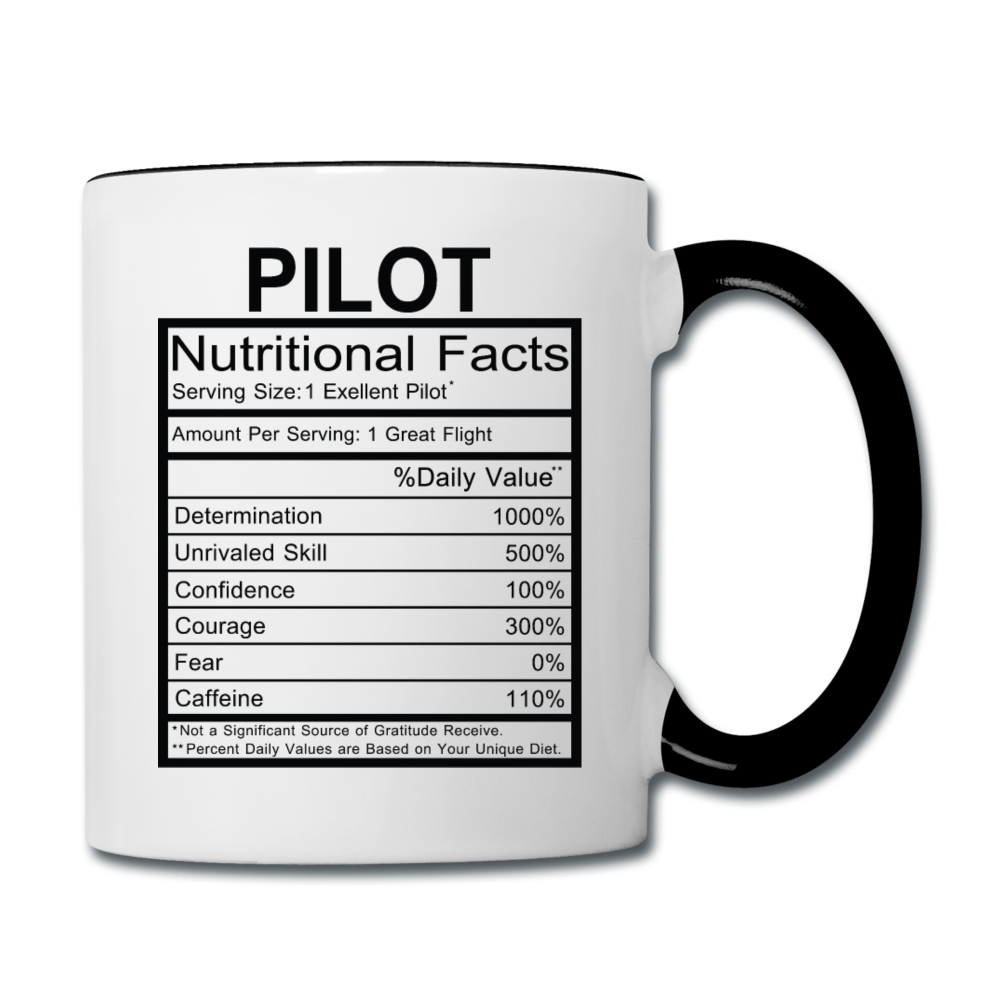 Pilot Nutritional Facts - Contrast Coffee Mug - white/black