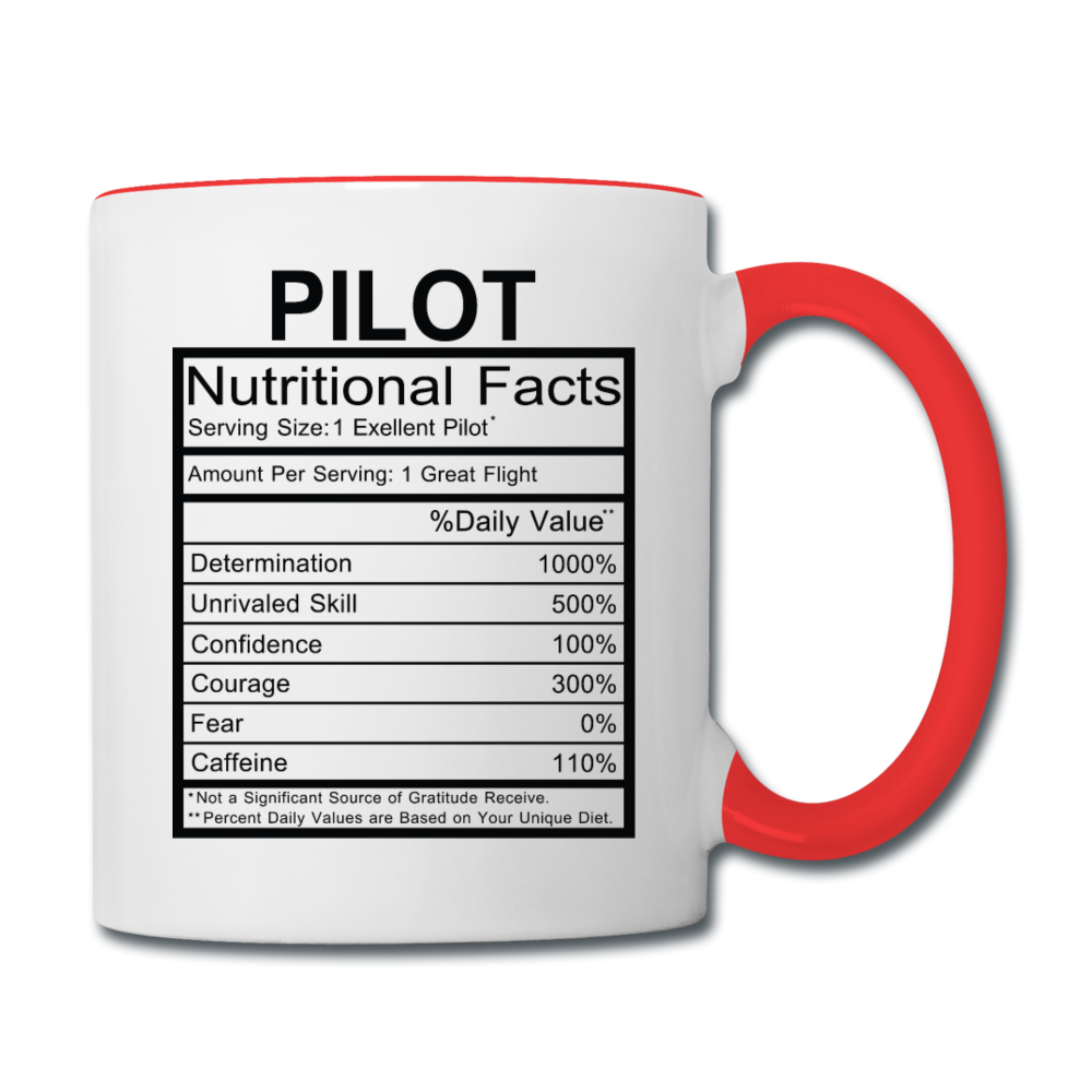 Pilot Nutritional Facts - Contrast Coffee Mug - white/red