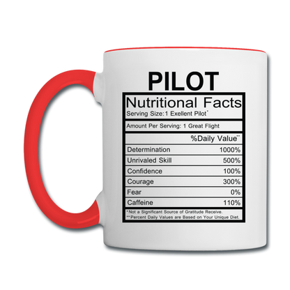 Pilot Nutritional Facts - Contrast Coffee Mug - white/red