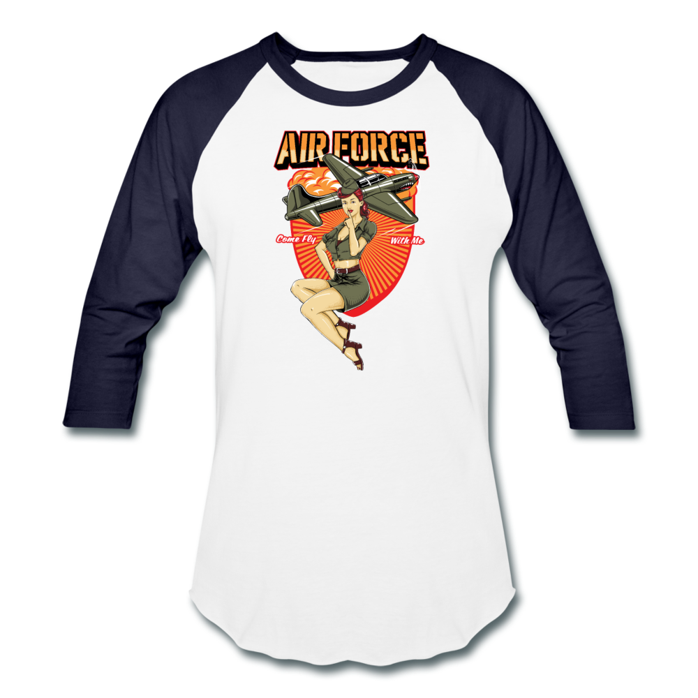 Air Force - Pinup - Baseball T-Shirt - white/navy