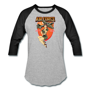 Air Force - Pinup - Baseball T-Shirt - heather gray/black