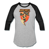 Air Force - Pinup - Baseball T-Shirt - heather gray/black
