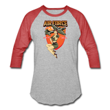 Air Force - Pinup - Baseball T-Shirt - heather gray/red