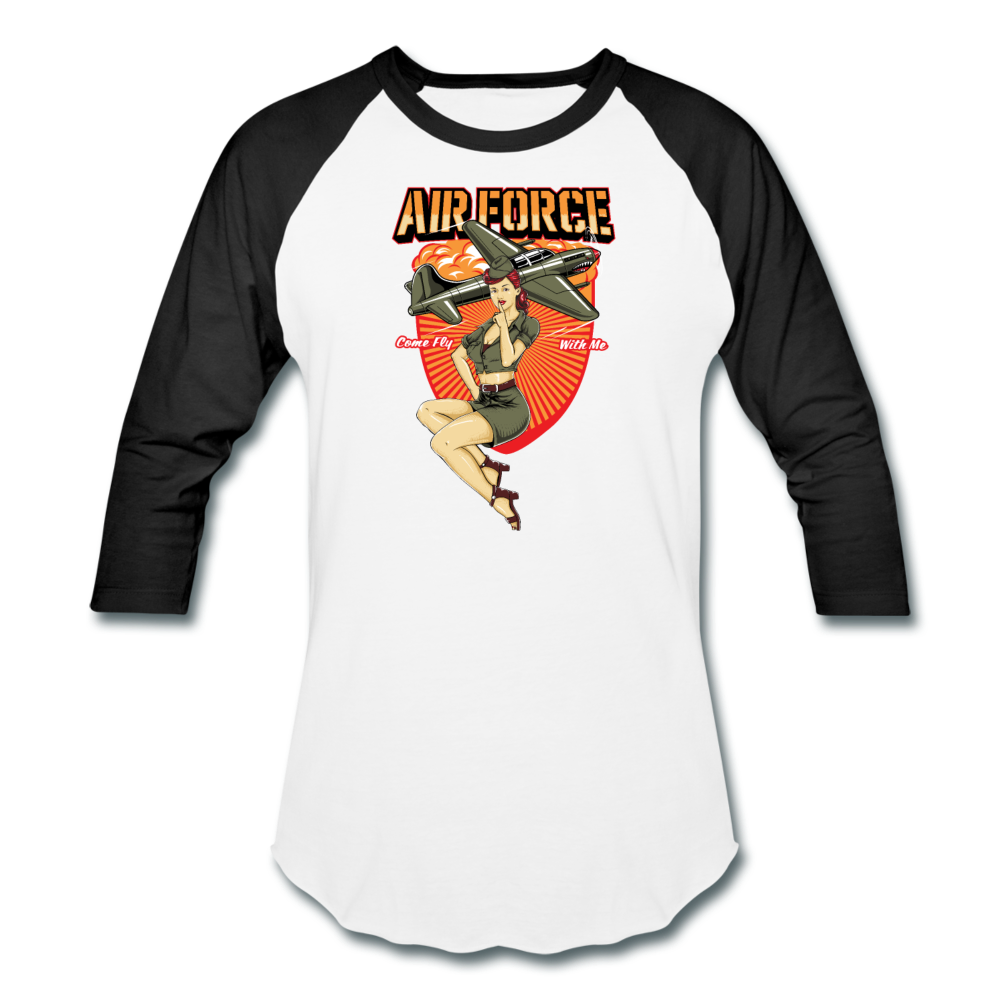 Air Force - Pinup - Baseball T-Shirt - white/black