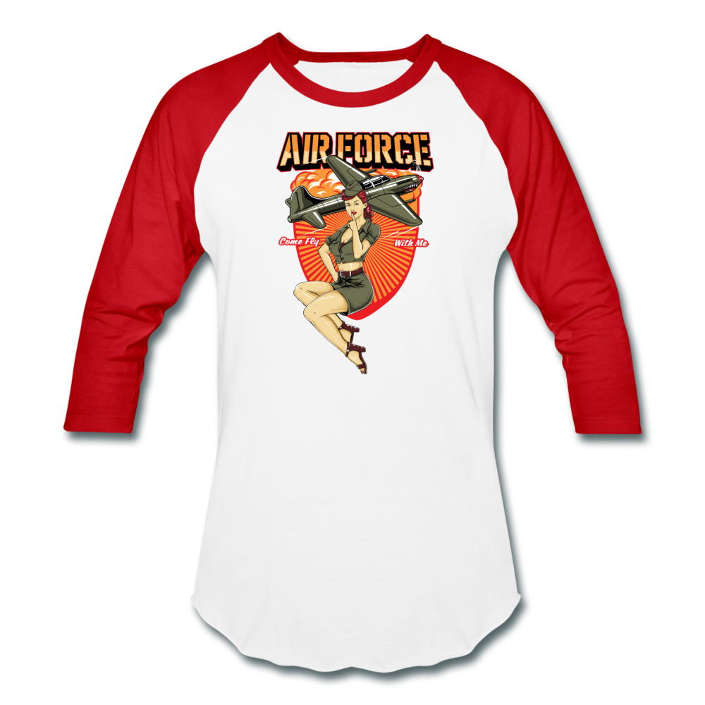 Air Force - Pinup - Baseball T-Shirt - white/red