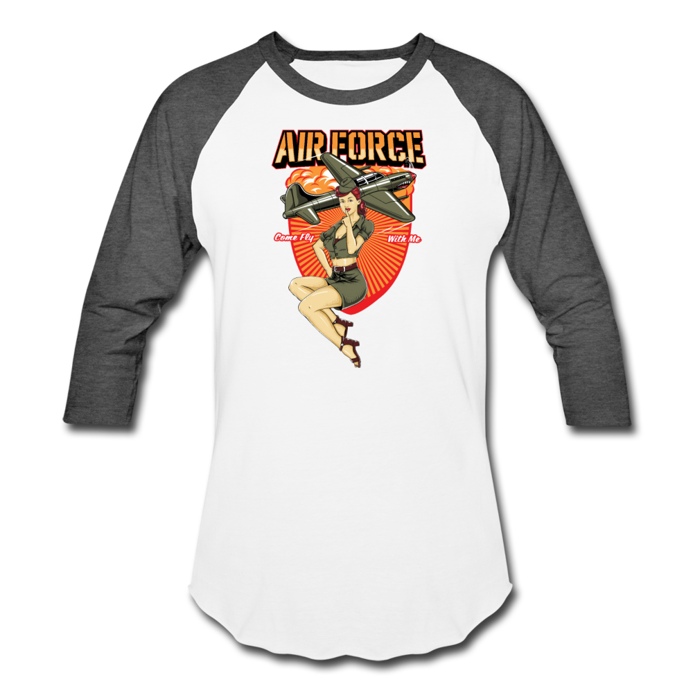 Air Force - Pinup - Baseball T-Shirt - white/charcoal