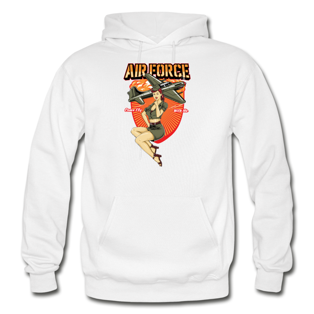 Air Force - Pinup - Gildan Heavy Blend Adult Hoodie - white