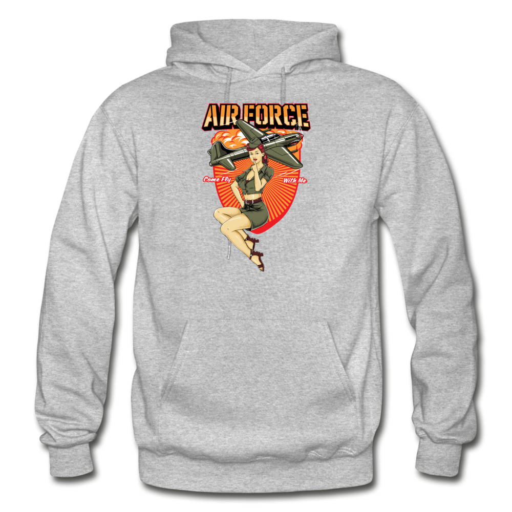 Air Force - Pinup - Gildan Heavy Blend Adult Hoodie - heather gray