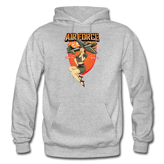 Air Force - Pinup - Gildan Heavy Blend Adult Hoodie - heather gray