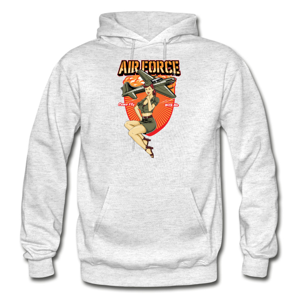 Air Force - Pinup - Gildan Heavy Blend Adult Hoodie - light heather gray