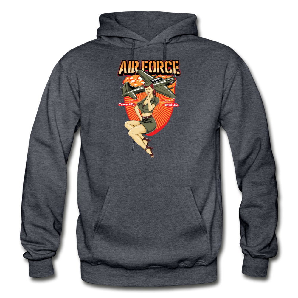 Air Force - Pinup - Gildan Heavy Blend Adult Hoodie - charcoal gray