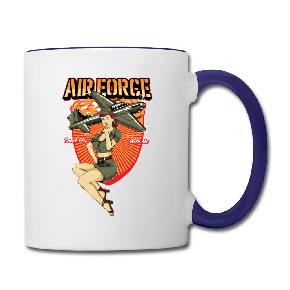 Air Force - Pinup - Contrast Coffee Mug - white/cobalt blue