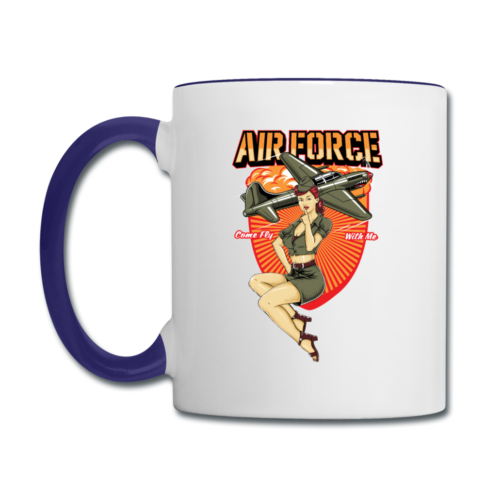 Air Force - Pinup - Contrast Coffee Mug - white/cobalt blue