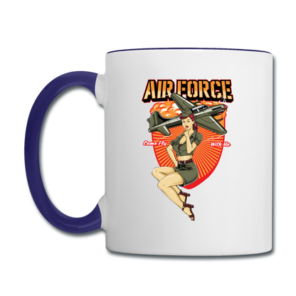 Air Force - Pinup - Contrast Coffee Mug - white/cobalt blue