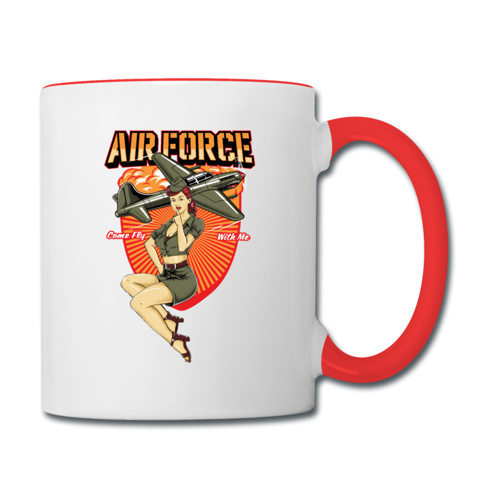 Air Force - Pinup - Contrast Coffee Mug - white/red