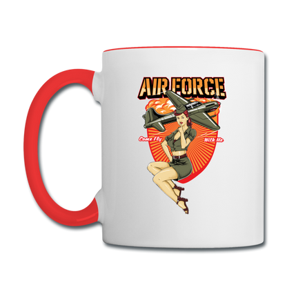 Air Force - Pinup - Contrast Coffee Mug - white/red