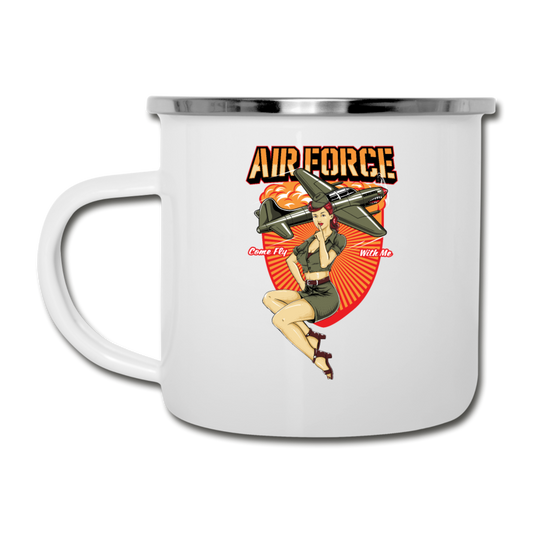 Air Force - Pinup - Camper Mug - white