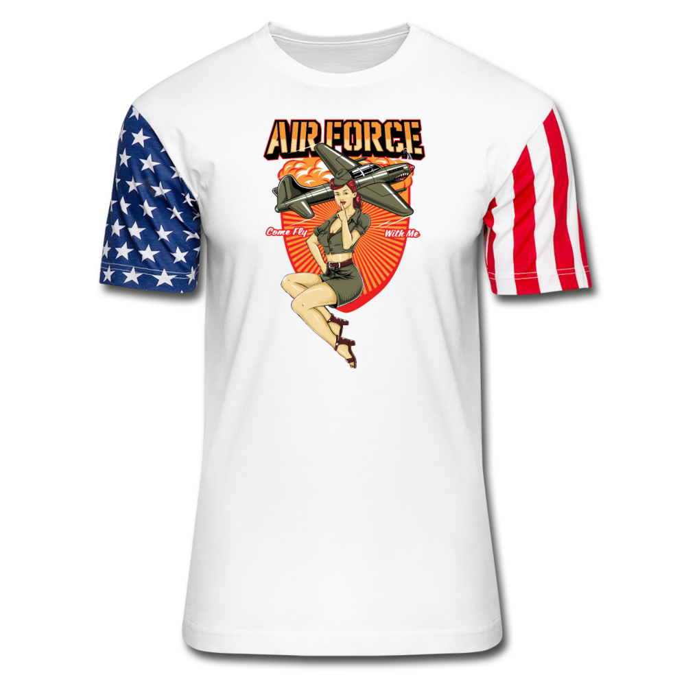 Air Force - Pinup - Stars & Stripes T-Shirt - white