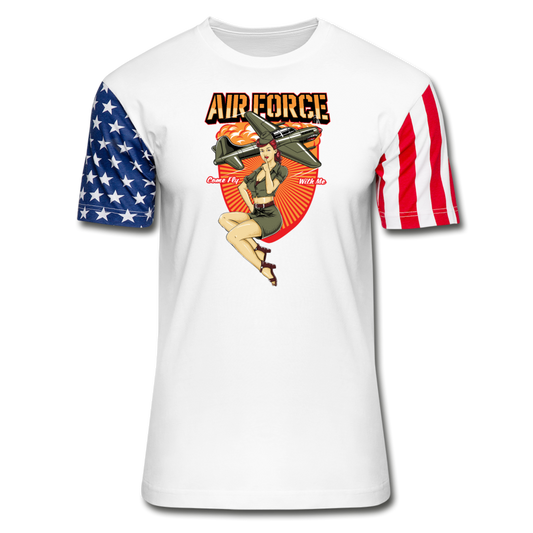 Air Force - Pinup - Stars & Stripes T-Shirt - white