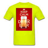 Keep Calm Drink Beer - Men's T-Shirt - safety green
