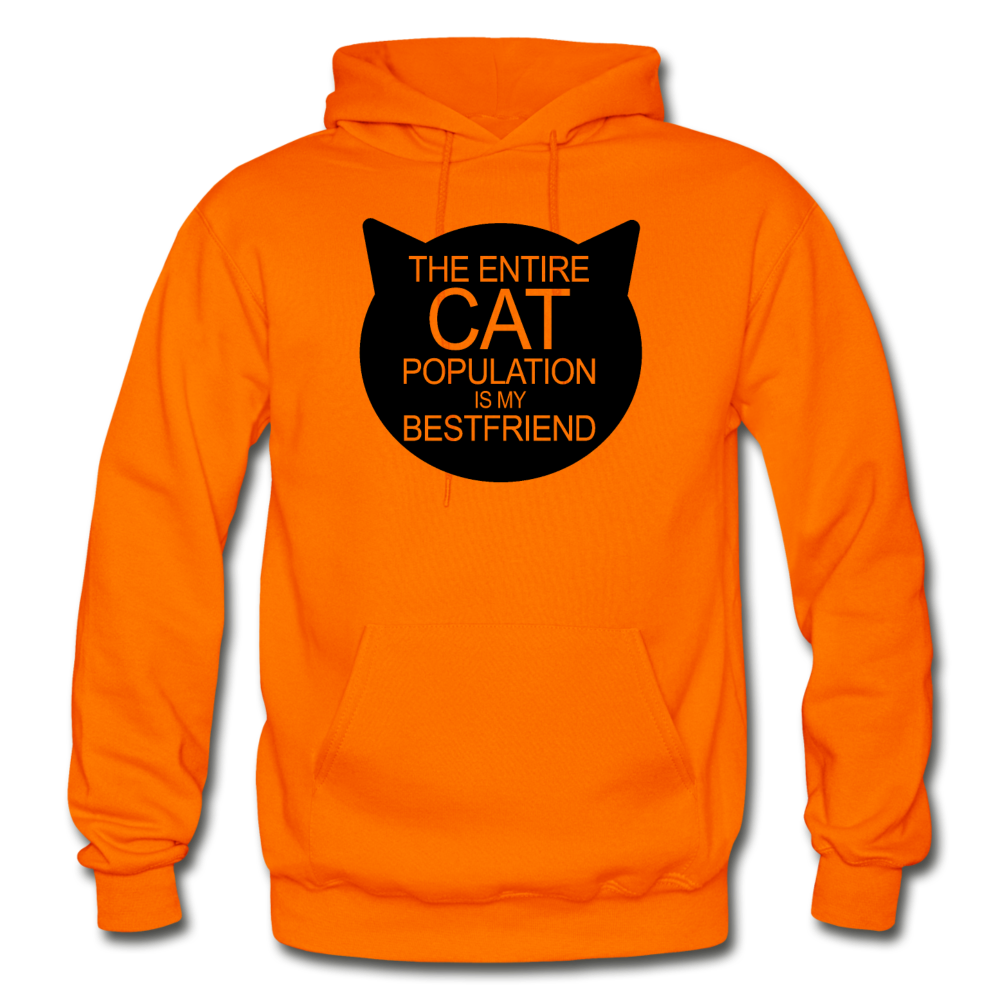 Cats - My Best Friends - Black - Gildan Heavy Blend Adult Hoodie - orange