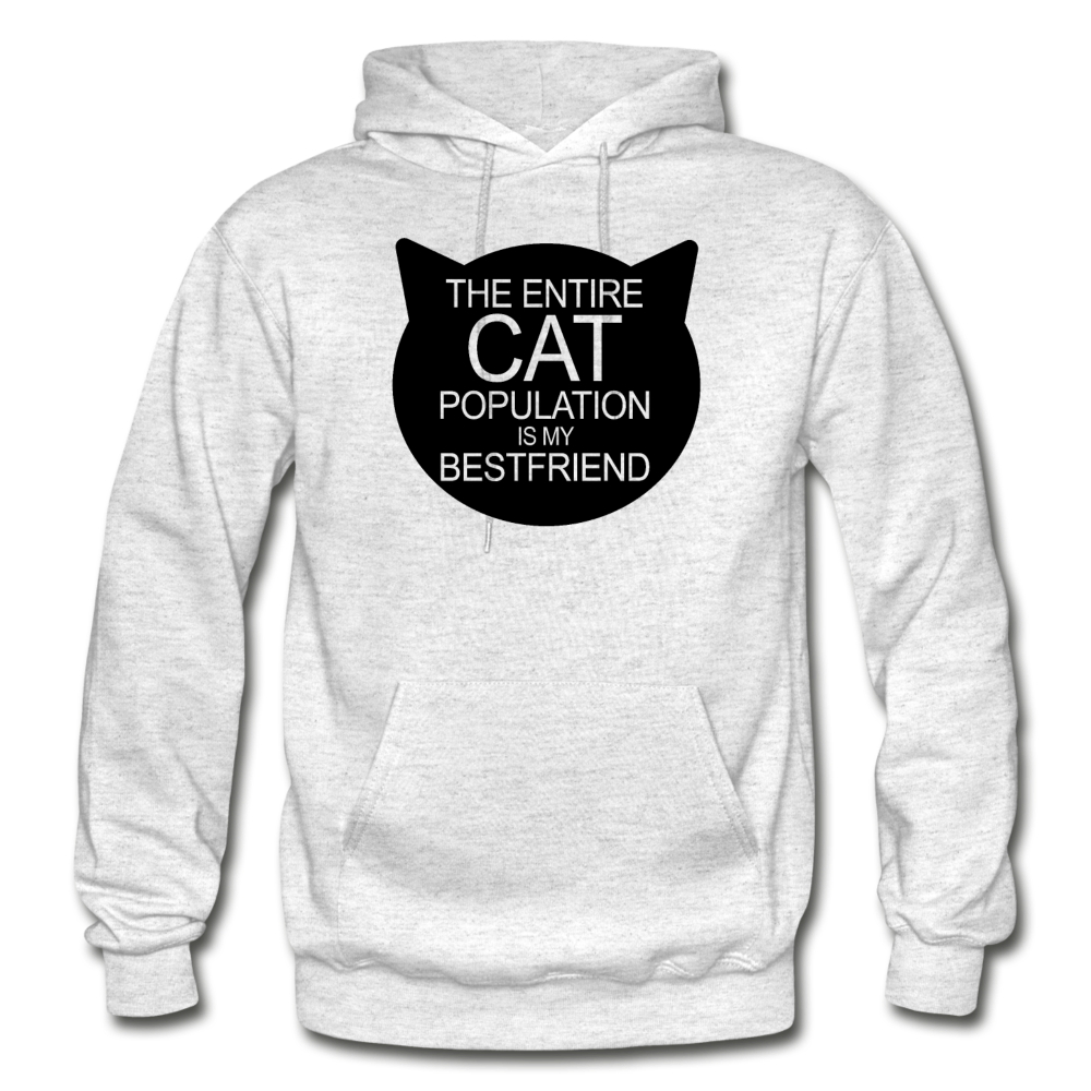 Cats - My Best Friends - Black - Gildan Heavy Blend Adult Hoodie - light heather gray