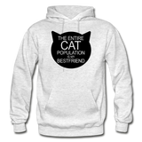 Cats - My Best Friends - Black - Gildan Heavy Blend Adult Hoodie - light heather gray