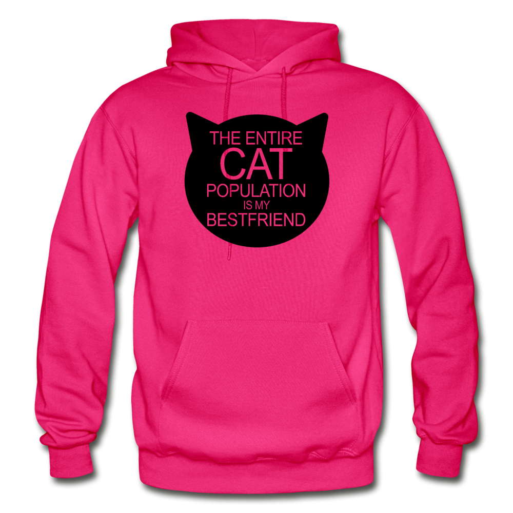 Cats - My Best Friends - Black - Gildan Heavy Blend Adult Hoodie - fuchsia