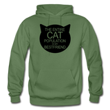 Cats - My Best Friends - Black - Gildan Heavy Blend Adult Hoodie - military green