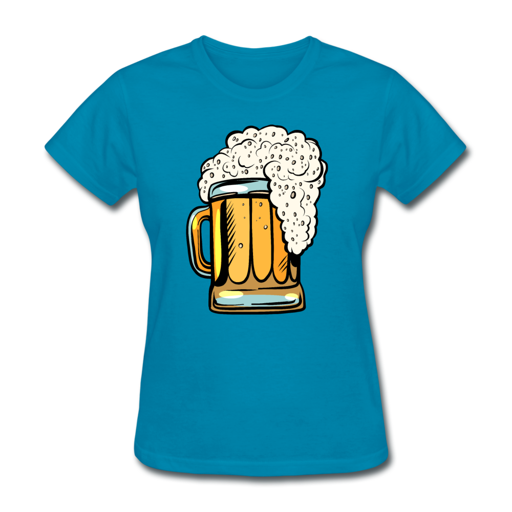 Foamy Beer Mug - Women's T-Shirt - turquoise