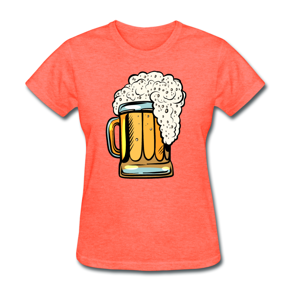 Foamy Beer Mug - Women's T-Shirt - heather coral