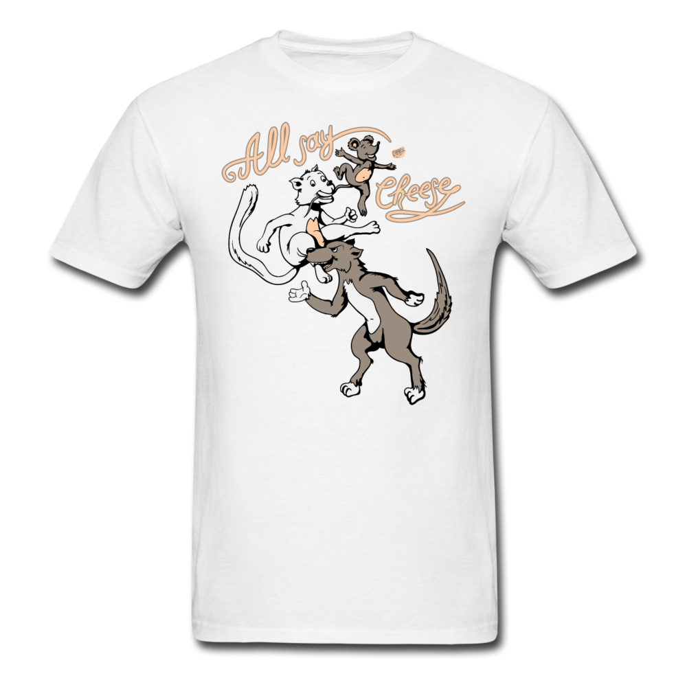 Cat, Dog, Mouse And Cheese - Unisex Classic T-Shirt - white