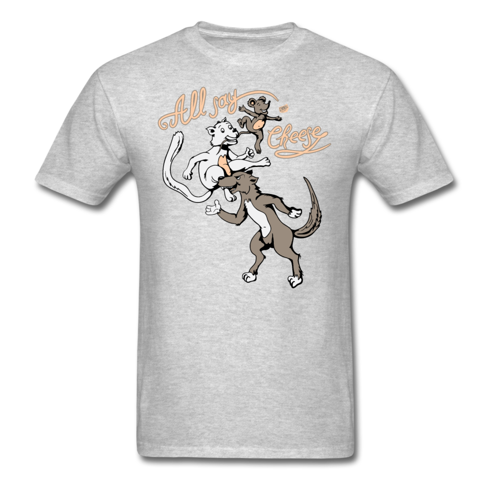 Cat, Dog, Mouse And Cheese - Unisex Classic T-Shirt - heather gray