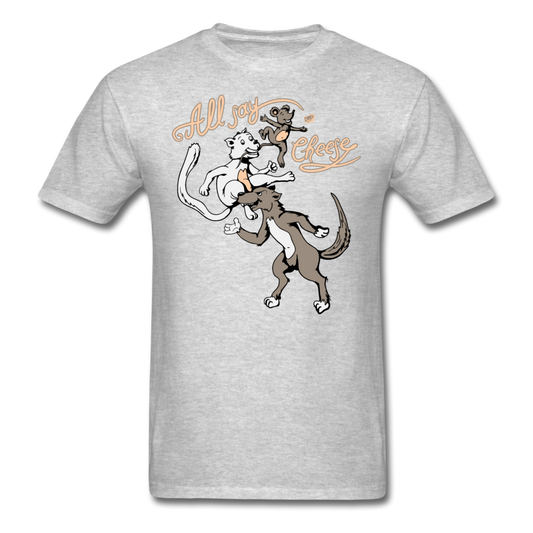 Cat, Dog, Mouse And Cheese - Unisex Classic T-Shirt - heather gray