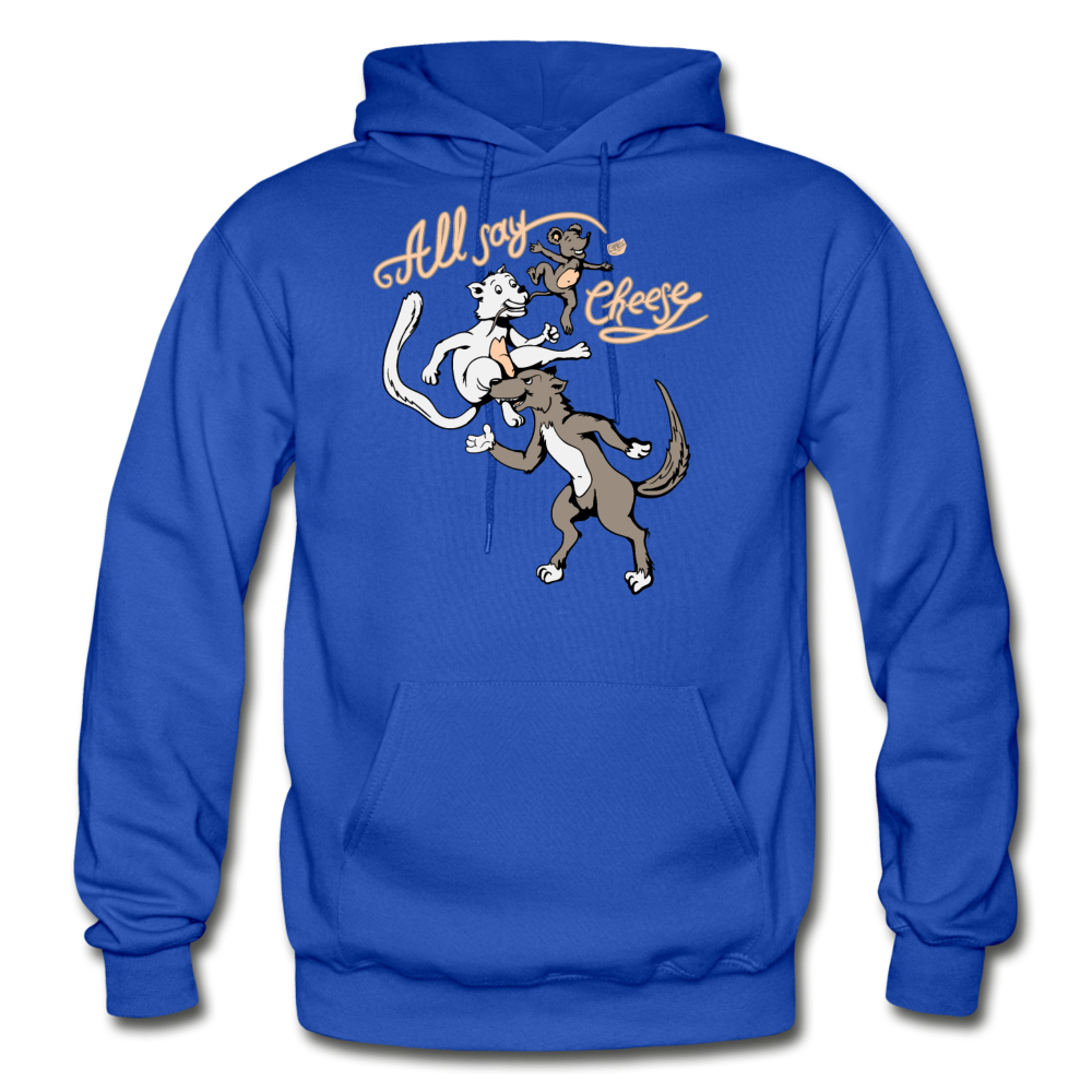 Cat, Dog, Mouse And Cheese - Gildan Heavy Blend Adult Hoodie - royal blue