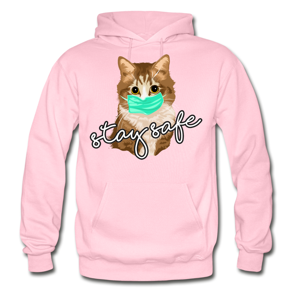 Stay Safe Cat - Gildan Heavy Blend Adult Hoodie - light pink